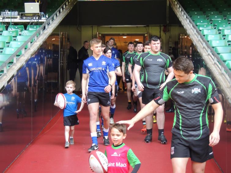 Ysgol Greenhill proudly walk out onto the Principality Stadium, Cardiff